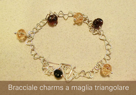 Prova gratuita del corso di oreficeria Istituti Vicenza Scuola Orafa Bracciale Charms a maglia triangolare